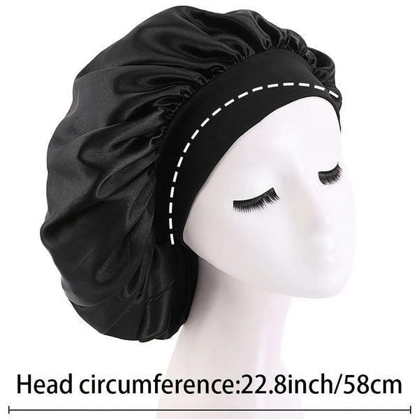 Adjustable Solid Satin Bonnet Hair Cap For Sleeping - Tran.scend 