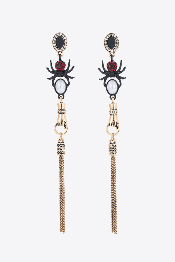 18K Gold - Plated Spider Drop Earrings - Tran.scend