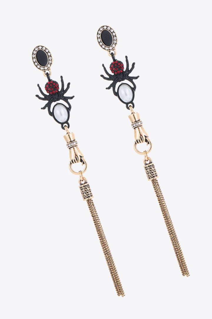 18K Gold - Plated Spider Drop Earrings - Tran.scend