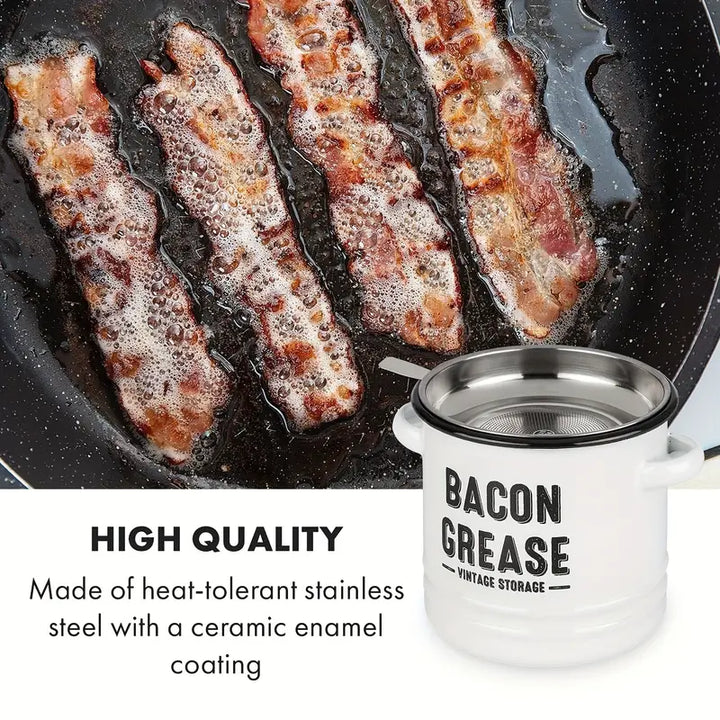 Bacon Grease Container With Strainer - Tran.scend 