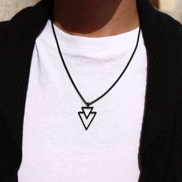 For Him Simple Fashion Triangle Pendant Necklace for Men