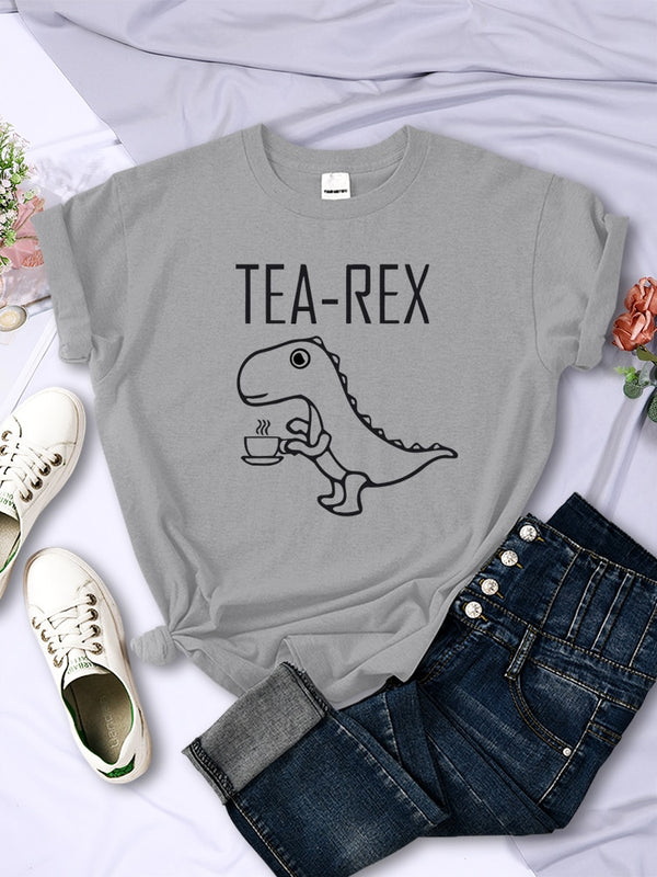 Tea Rex Funny T-Shirt