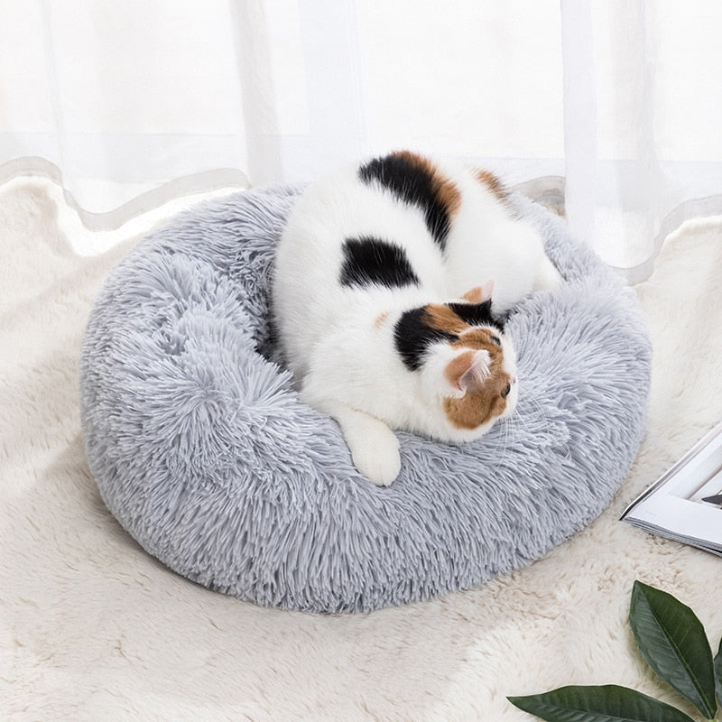 Cozy Shaggy Cat and Dog Bed