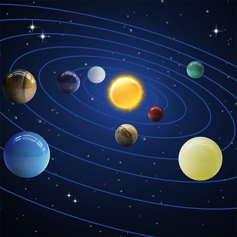 Natural Crystal Solar System Planets Ball