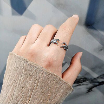 Hand Heart Shape 925 Sterling Silver Open Ring - Tran.scend