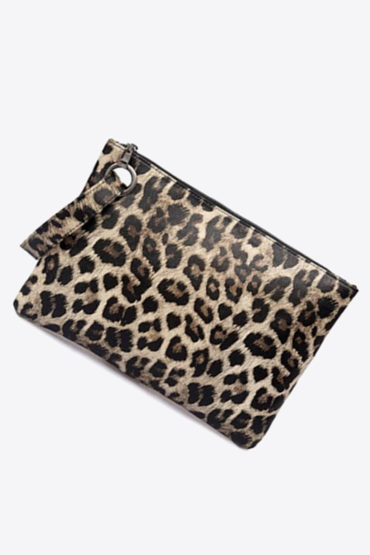 Leopard Vegan Leather Clutch - Tran.scend 
