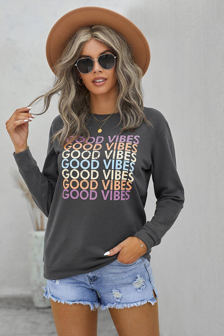 GOOD VIBES Graphic Sweatshirt - Tran.scend 