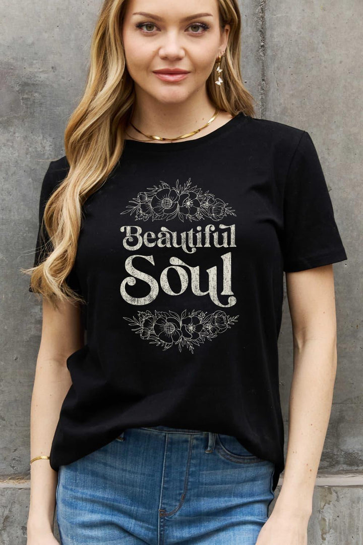 Simply Love Full Size BEAUTIFUL SOUL Graphic Cotton Tee - Tran.scend 
