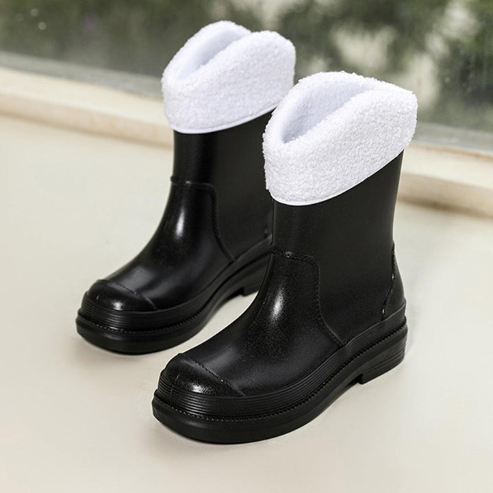Cream Fleece Lined Rain Boots (more color options) - Tran.scend 