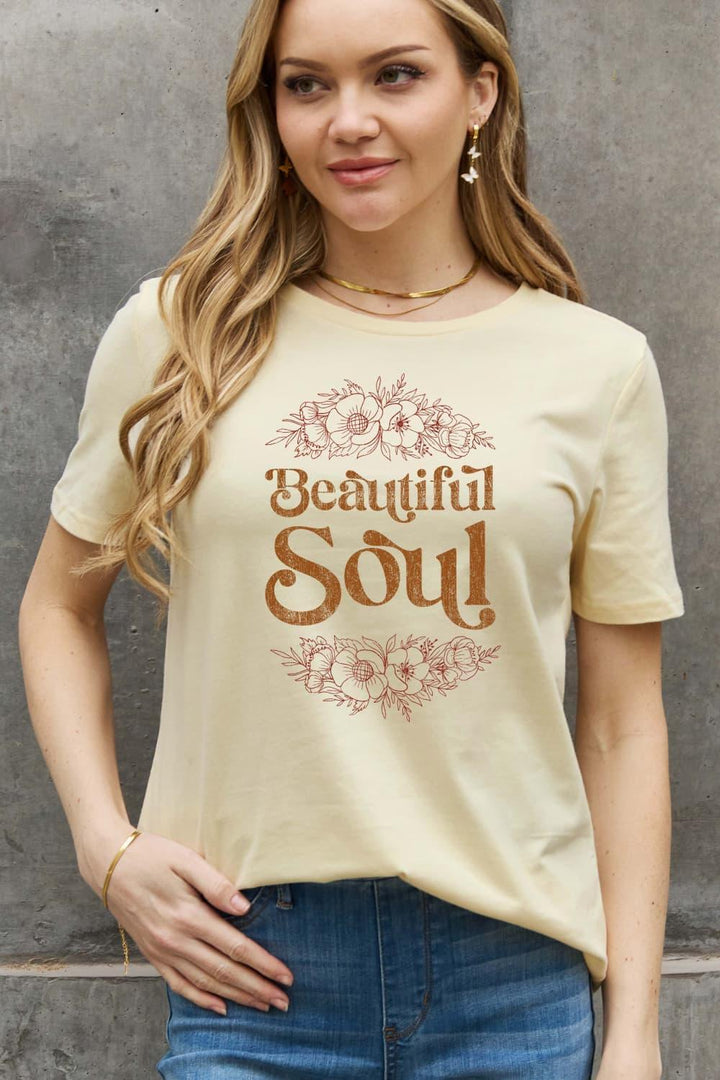 Simply Love Full Size BEAUTIFUL SOUL Graphic Cotton Tee - Tran.scend 