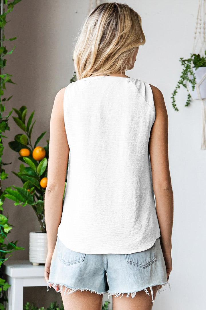 Knot Detail V-Neck Tank - Tran.scend 