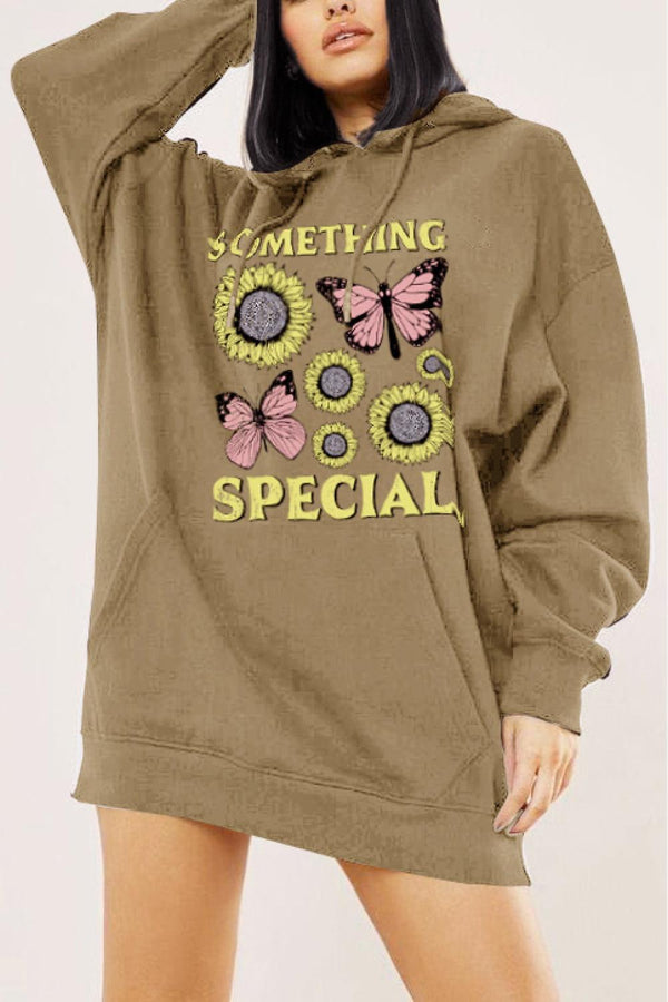 Simply Love Full Size SOMETHING SPECIAL Graphic Hoodie - Tran.scend 