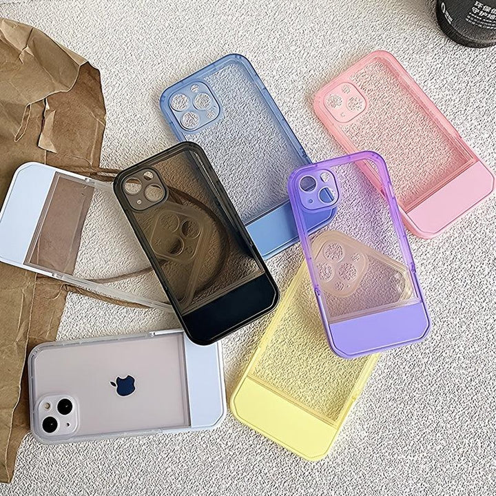 Transparent Silicone Soft Cover Phone Case With Kickstand - Tran.scend 