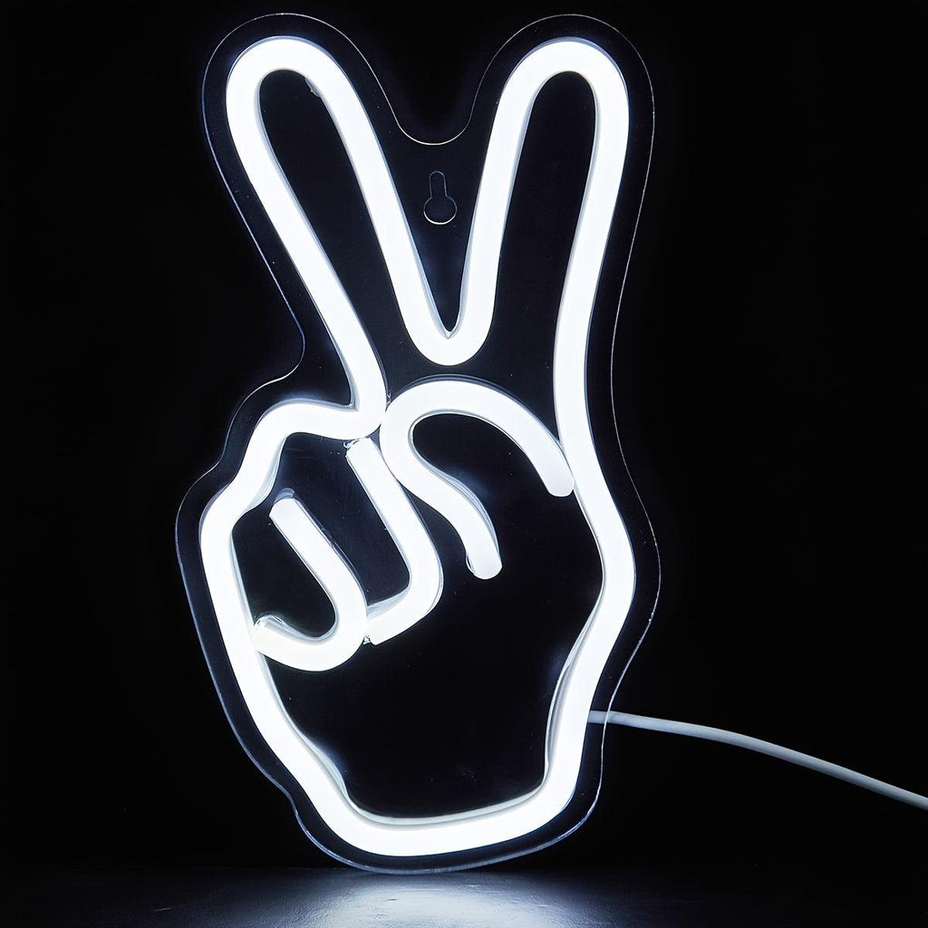 Neon Sign - Victory Gesture - Tran.scend 