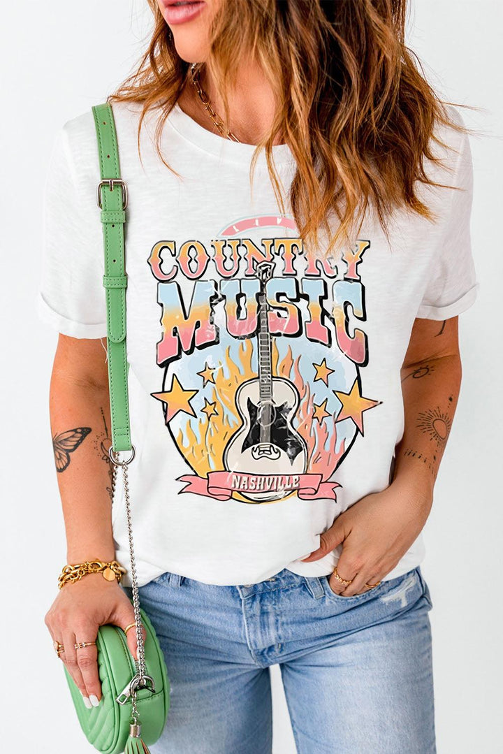 COUNTRY MUSIC NASHVILLE Graphic Tee Shirt - Tran.scend 