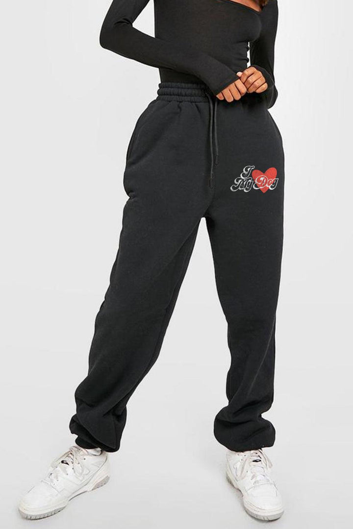 Simply Love Full Size I LOVE MY DOG Graphic Joggers - Tran.scend 