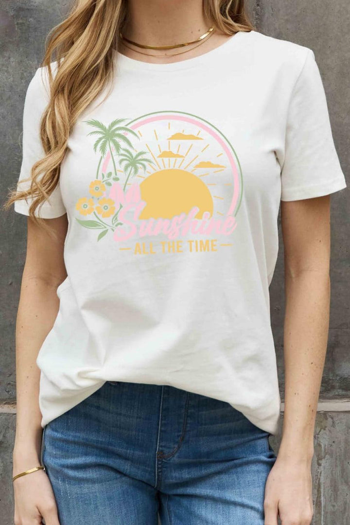 Simply Love Full Size SUNSHINE ALL THE TIME Graphic Cotton Tee - Tran.scend 