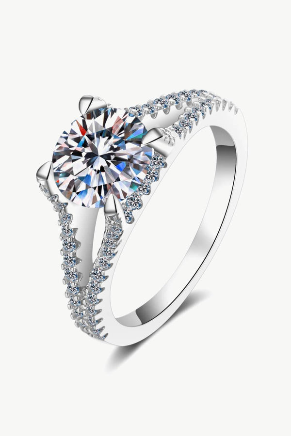 Stylish Moissanite Sterling Silver Ring - Tran.scend 