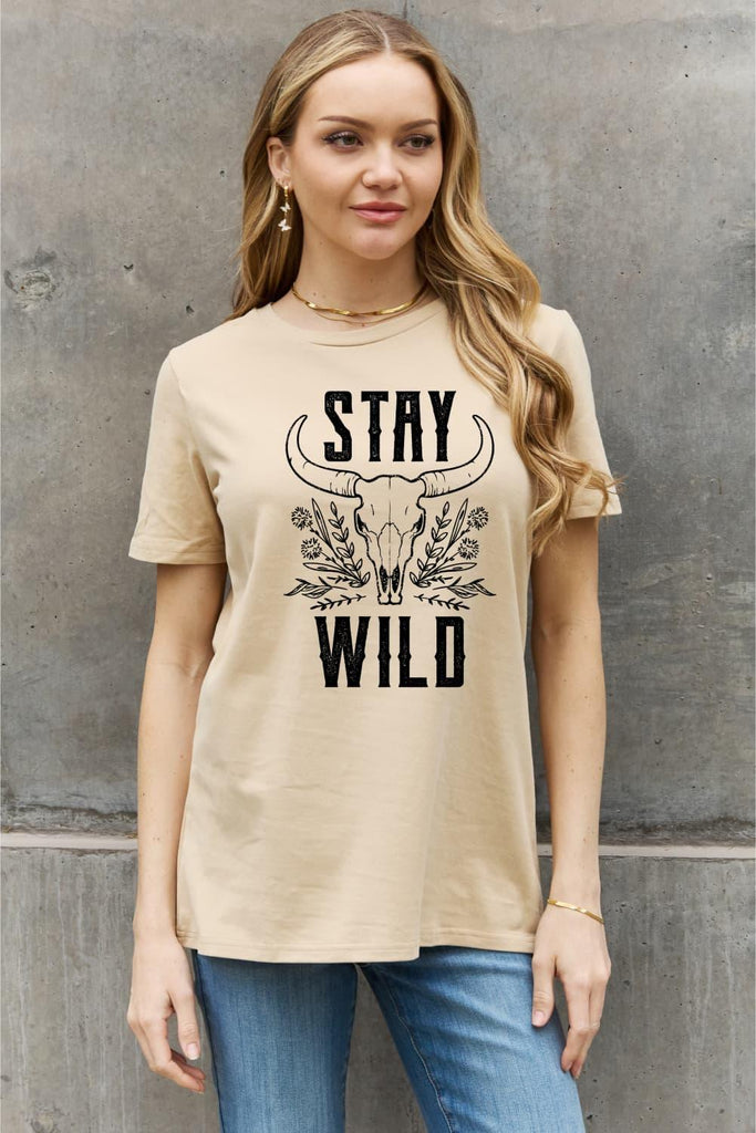 Simply Love Full Size STAY WILD Graphic Cotton Tee - Tran.scend 