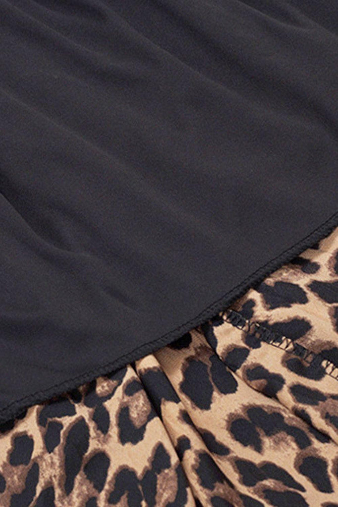Plus Size Leopard Print Midi Skirt - Tran.scend 