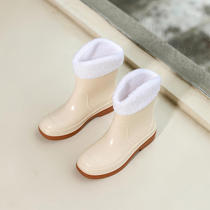 Cream Fleece Lined Rain Boots (more color options) - Tran.scend 