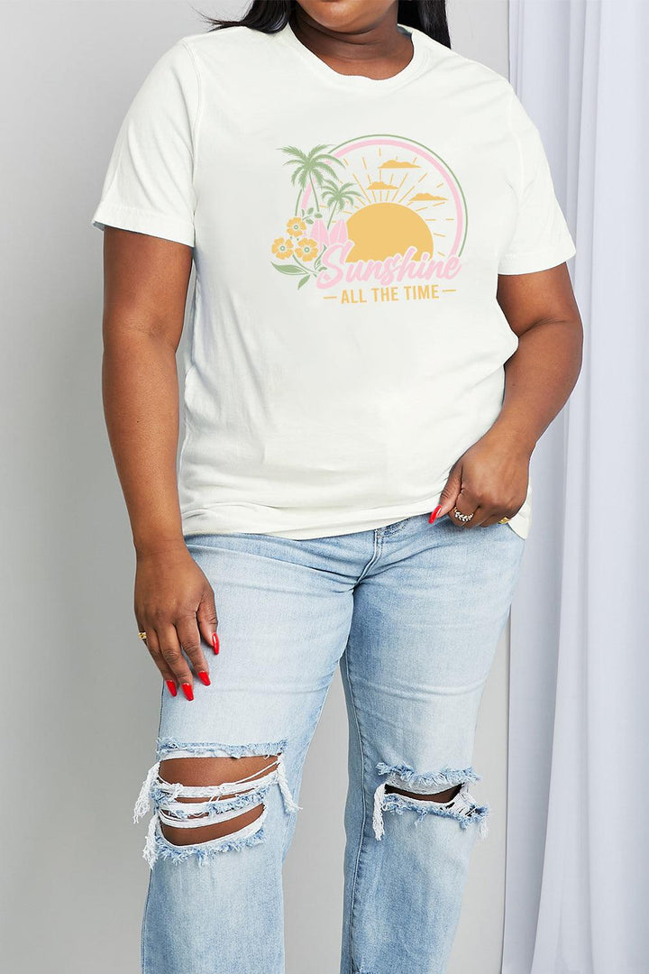 Simply Love Full Size SUNSHINE ALL THE TIME Graphic Cotton Tee - Tran.scend 