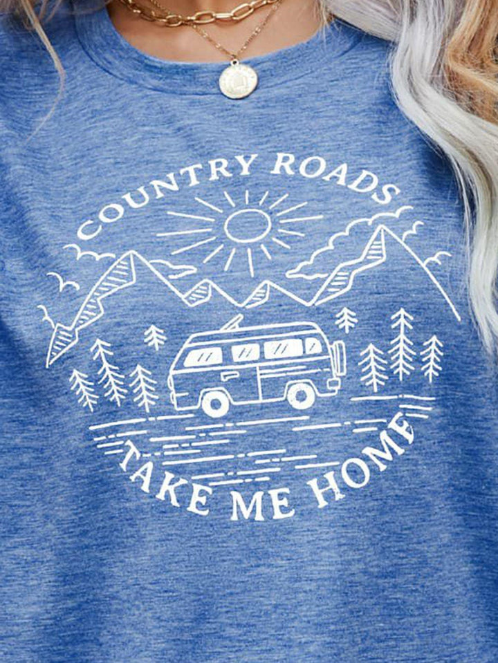 COUNTRY ROADS TAKE ME HOME Graphic Tee - Tran.scend 