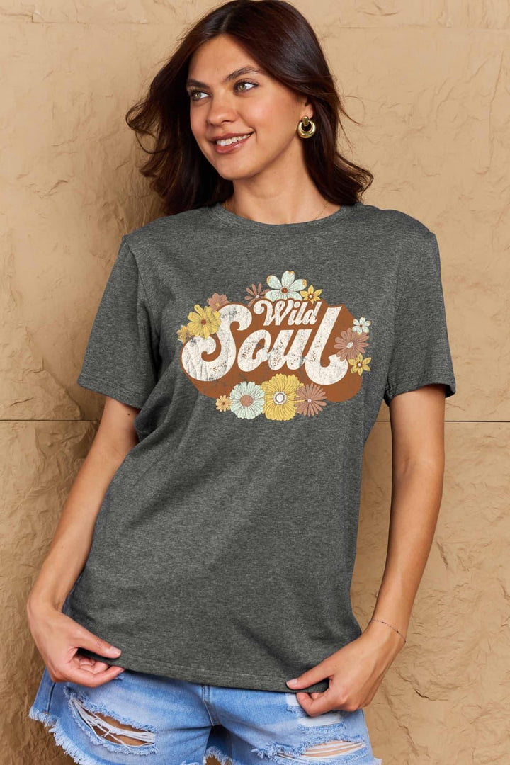 Simply Love Full Size WILD SOUL Graphic Cotton T-Shirt - Tran.scend 