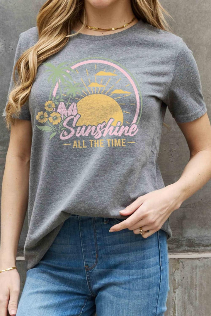 Simply Love Full Size SUNSHINE ALL THE TIME Graphic Cotton Tee - Tran.scend 